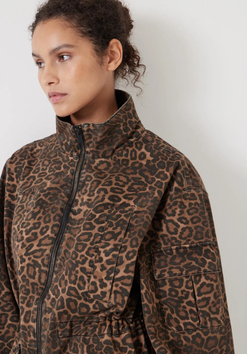 hush Jeans|Jackets & Coats|Utility Parka Jacket Brown Leopard Print