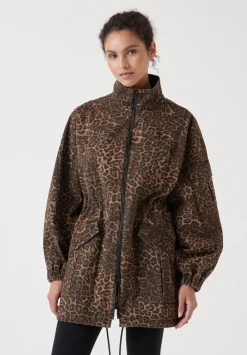hush Jeans|Jackets & Coats|Utility Parka Jacket Brown Leopard Print