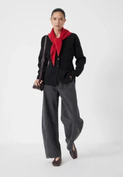 hush Jumpers & Cardigans|V Neck Ribbed Detail Cardigan with Wool Black