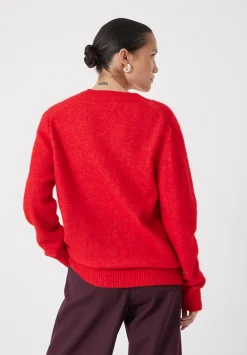 hush Jumpers & Cardigans|V Neck Wool Blend Jumper Bright Red