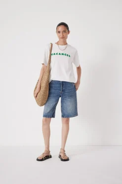 hush Tops & T-Shirts|Vacances Graphic Cotton T-Shirt White