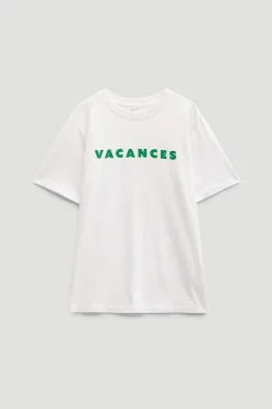 hush Tops & T-Shirts|Vacances Graphic Cotton T-Shirt White