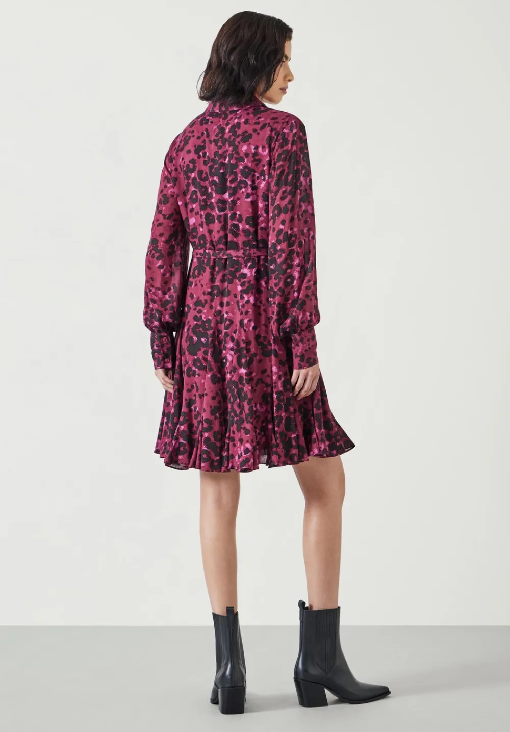 hush Dresses|Vanessa Mini Dress Oxblood Animal Print