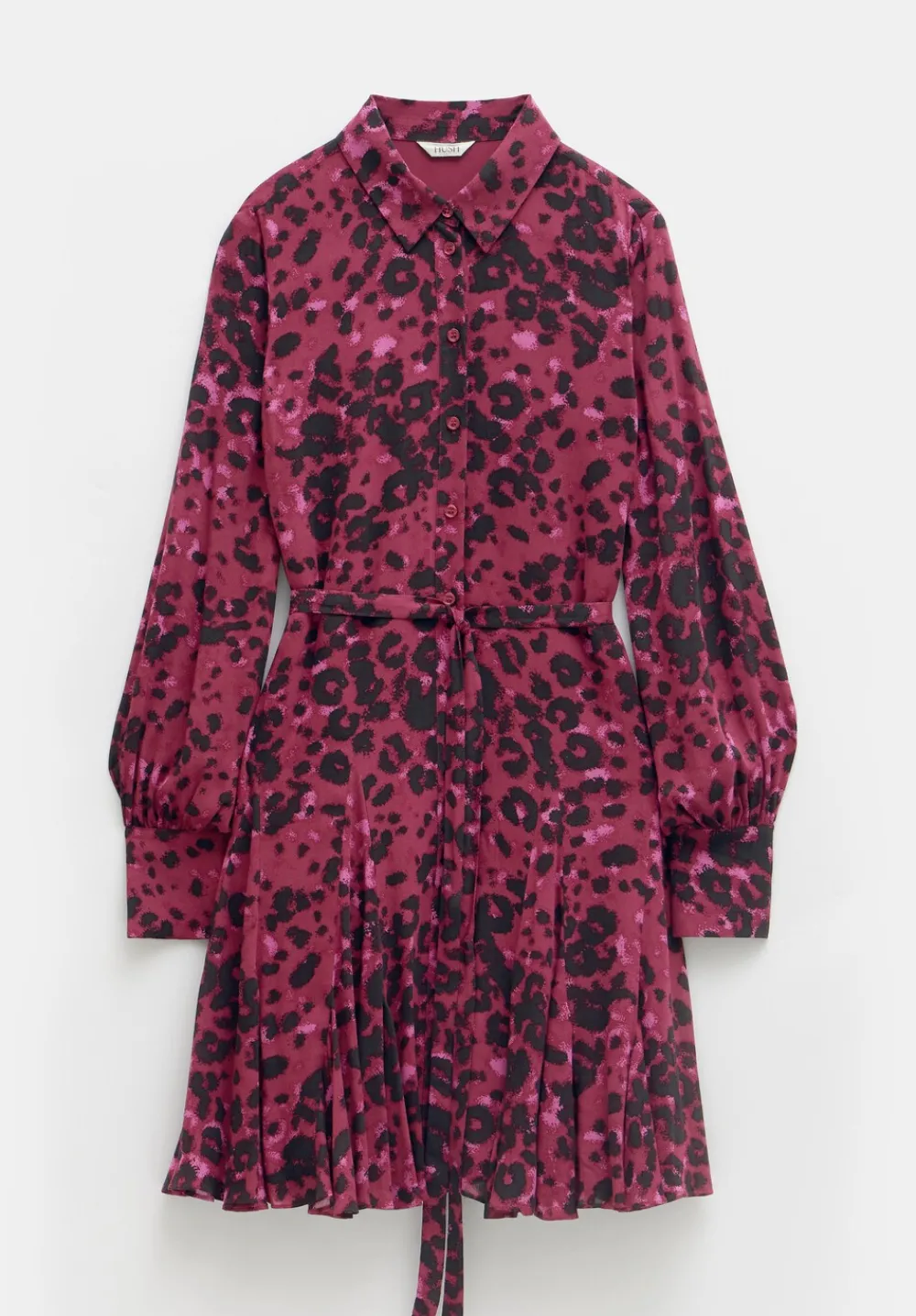 hush Dresses|Vanessa Mini Dress Oxblood Animal Print