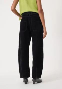 hush Jeans|Velvet Cropped Bree Barrel Leg Jeans Black