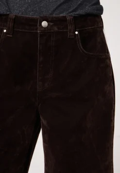 hush Jeans|Velvet Cropped Bree Barrel Leg Jeans Dark Brown