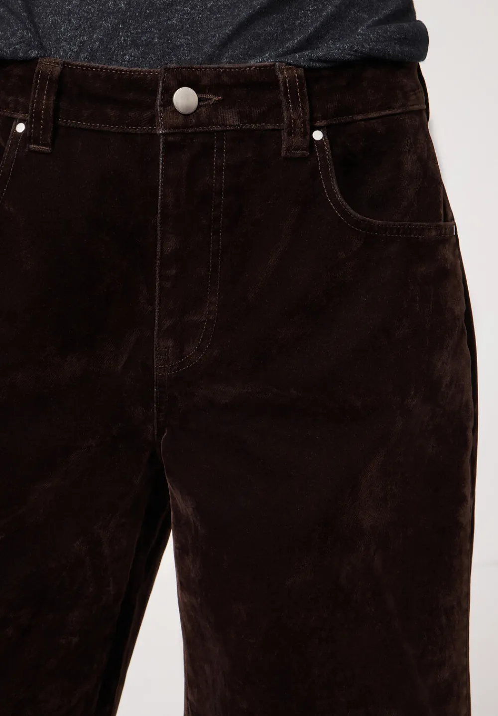 hush Jeans|Velvet Cropped Bree Barrel Leg Jeans Dark Brown