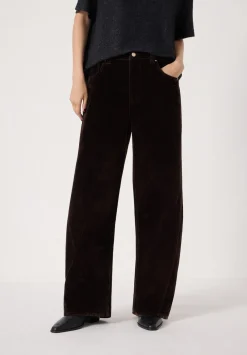 hush Jeans|Velvet Cropped Bree Barrel Leg Jeans Dark Brown