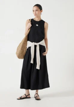 hush Tops & T-Shirts|Vera Linen Blend Shell Top Washed Black