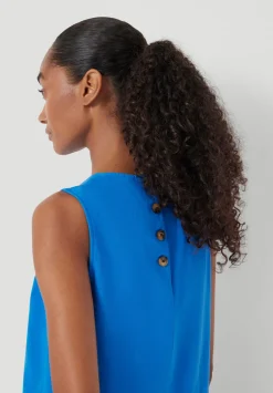 hush Tops & T-Shirts|Vera Linen Blend Shell Top Sapphire Blue