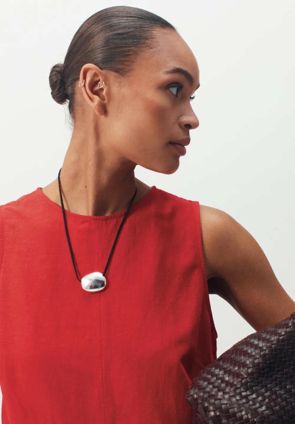 hush Tops & T-Shirts|Vera Linen Blend Shell Top True Red