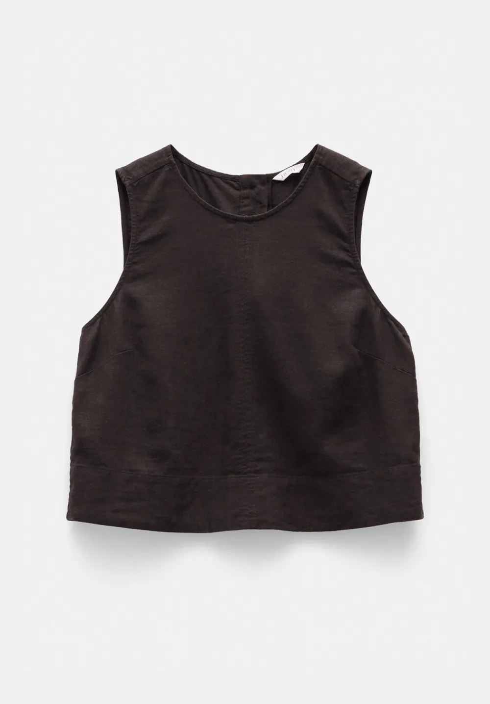 hush Tops & T-Shirts|Vera Linen Blend Shell Top Dark Brown