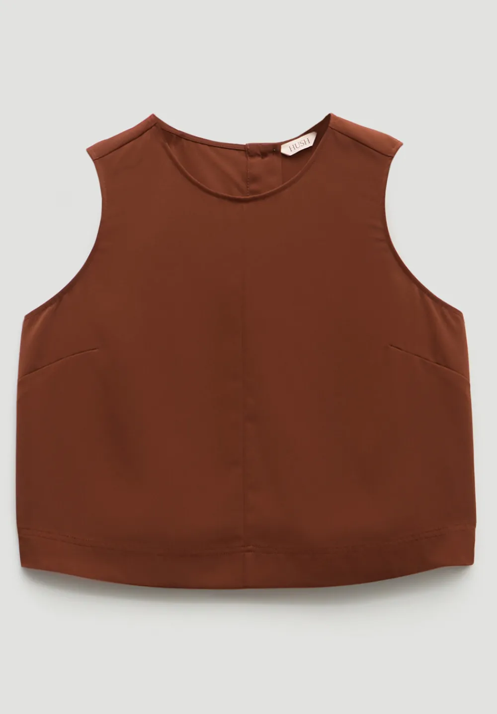 hush Tops & T-Shirts|Shirts & Blouses|Vera Satin Shell Top Toffee Brown
