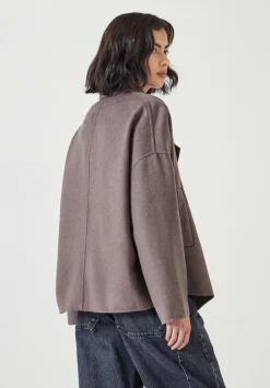 hush Jackets & Coats|Verity Double Faced Wool Blend Jacket Brown
