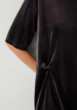 hush Dresses|Vicky Velvet Mini Dress Raisin Brown