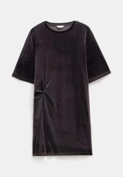 hush Dresses|Vicky Velvet Mini Dress Raisin Brown