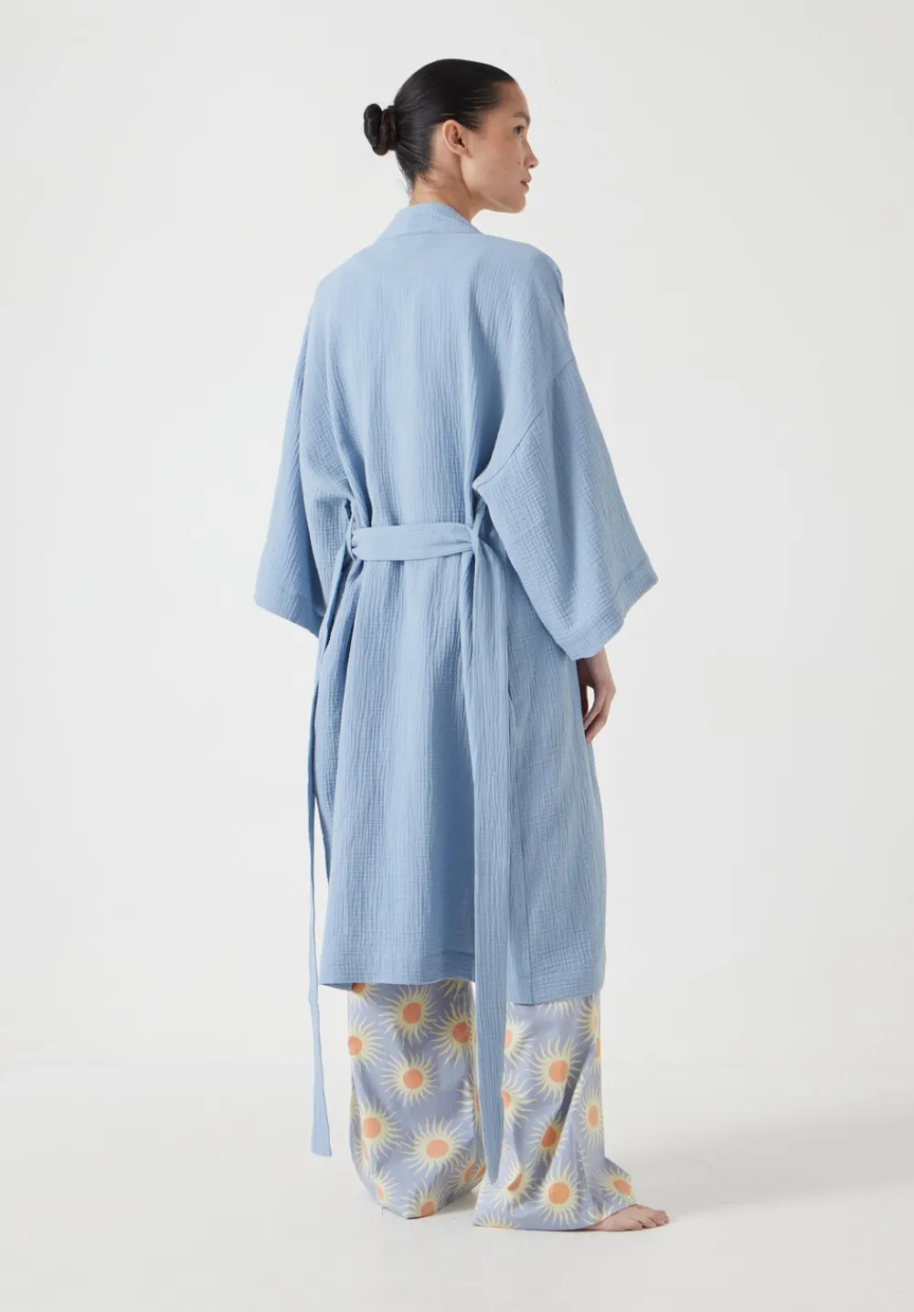 hush Pyjamas & Nightwear|Waffle Cotton Robe Dusty Blue
