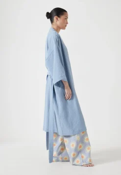 hush Pyjamas & Nightwear|Waffle Cotton Robe Dusty Blue