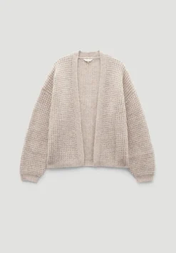 hush Jumpers & Cardigans|Waffle Stitch Wool Blend Edge to Edge Cardigan OATMEAL MARL