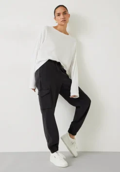 hush Skirts|Trousers|Washed Cargo Trousers Washed Black