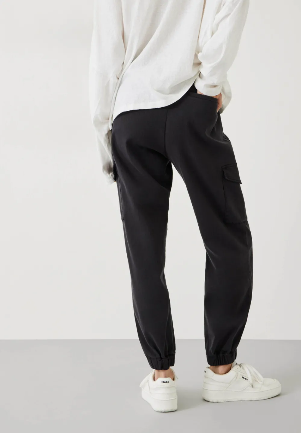 hush Skirts|Trousers|Washed Cargo Trousers Washed Black