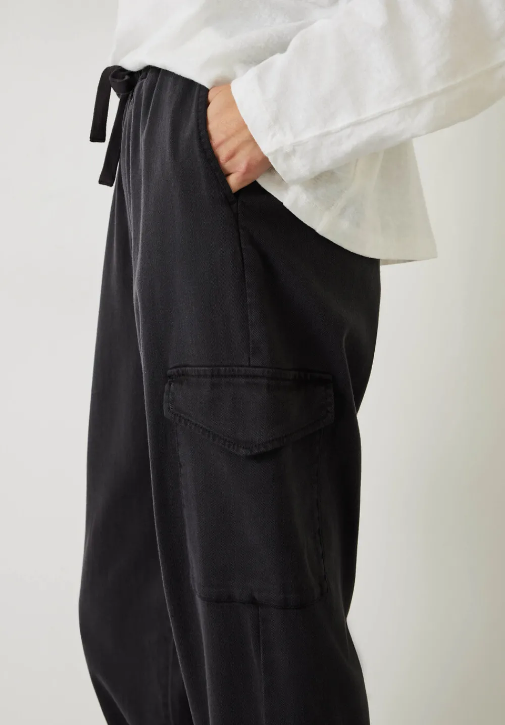 hush Skirts|Trousers|Washed Cargo Trousers Washed Black