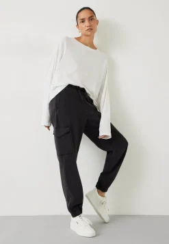 hush Skirts|Trousers|Washed Cargo Trousers Washed Black
