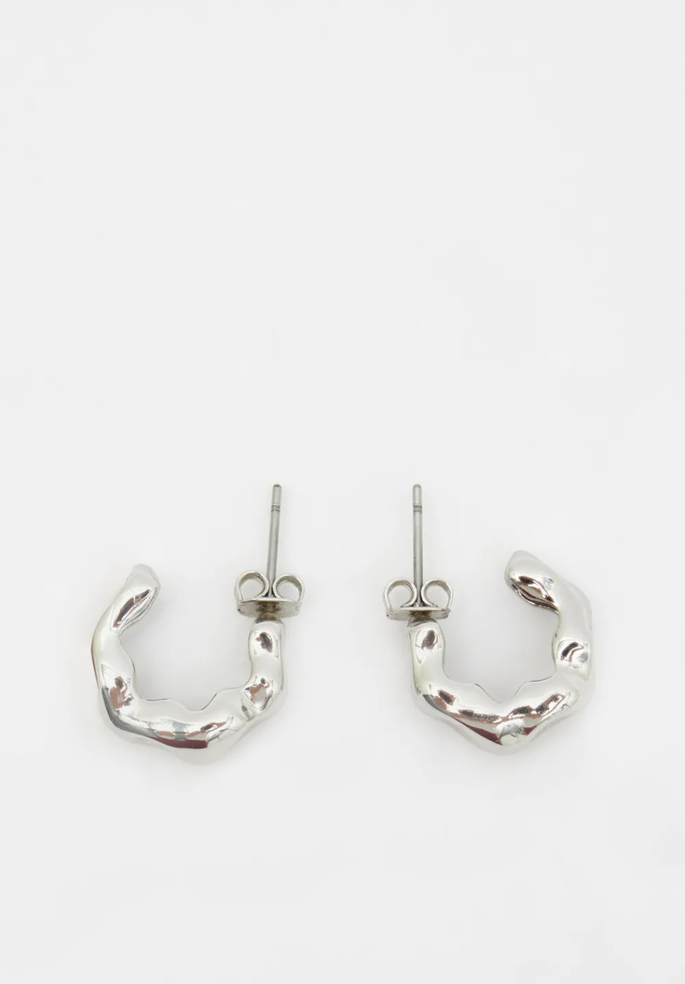 hush Jewellery|Wave Huggie Hoop Earrings Silver