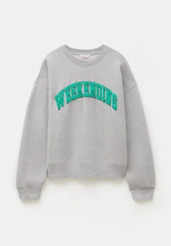hush Sweatshirts & Hoodies|Weekending Graphic Sweatshirt Grey MarlGrey Marl