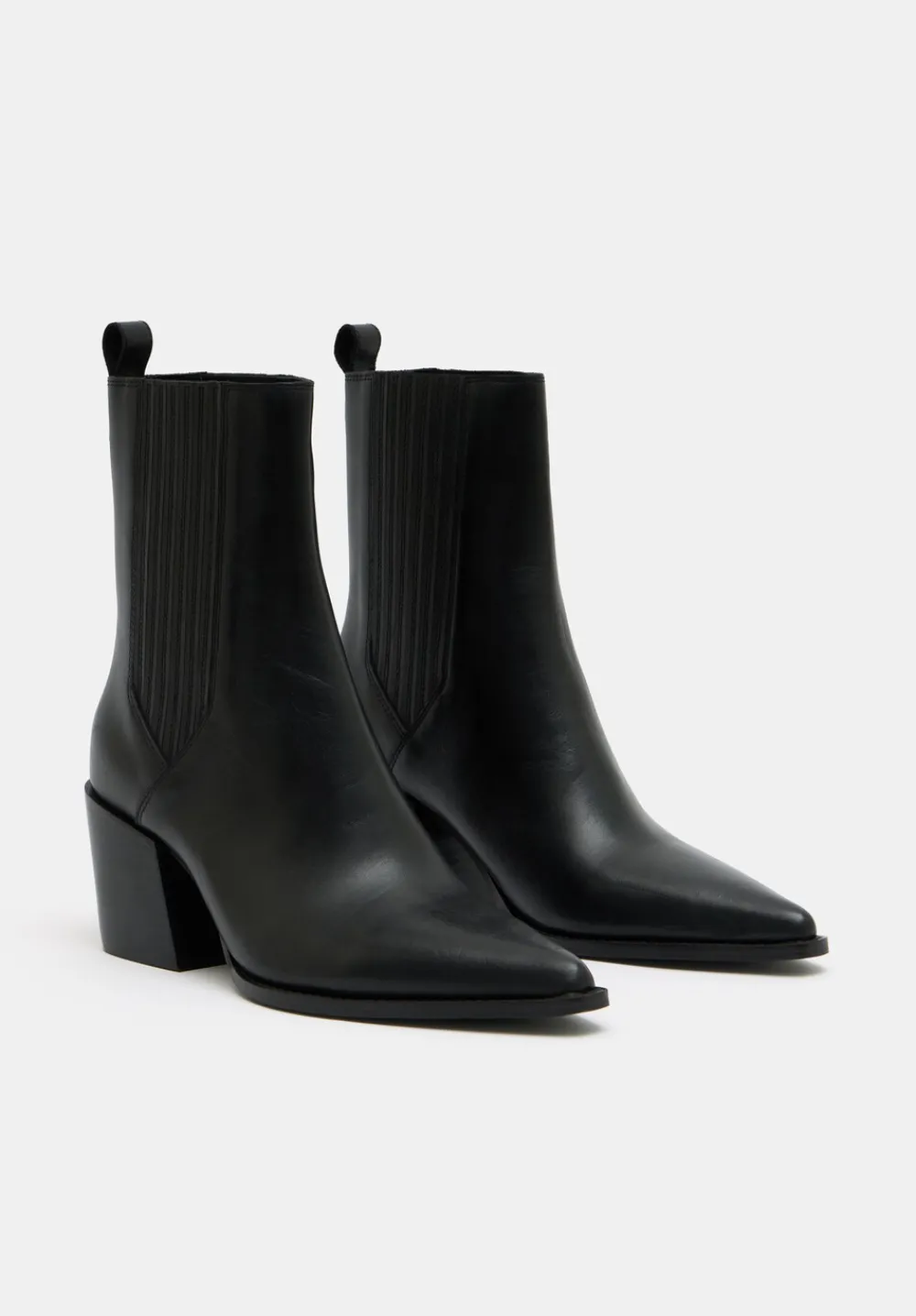 hush Heels|Boots|Western Leather Chelsea Boots Black