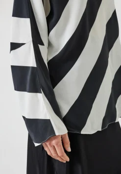 hush Tops & T-Shirts|Whitney Diagonal Oversized Stripe Top Stripe Navy