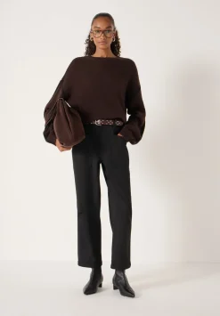 hush Jumpers & Cardigans|Whitney Whipstitch Knitted Jumper Dark Brown