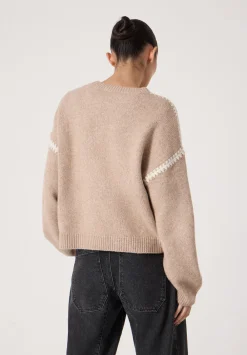 hush Jumpers & Cardigans|Whitney Whipstitch Knitted Jumper Stone White