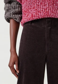 hush Trousers|Wide Leg Cord Trousers Chocolate brown