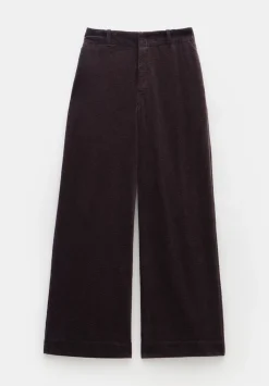 hush Trousers|Wide Leg Cord Trousers Chocolate brown