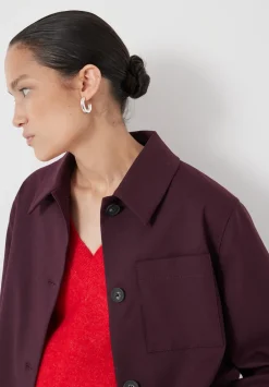 hush Jackets & Coats|Wool Blend Jacket Wine Red