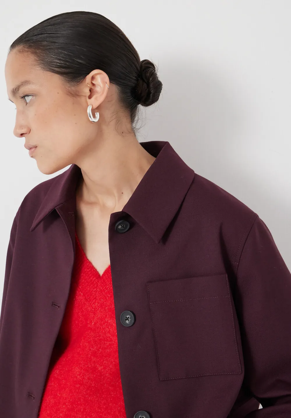 hush Jackets & Coats|Wool Blend Jacket Wine Red