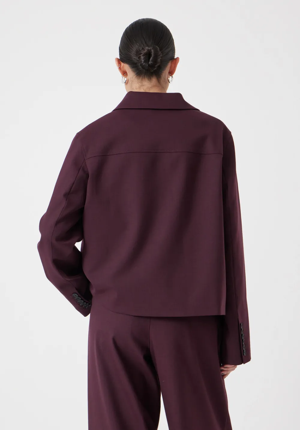 hush Jackets & Coats|Wool Blend Jacket Wine Red