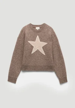 hush Jumpers & Cardigans|Wool Blend Star Jacquard Jumper Antler Brown
