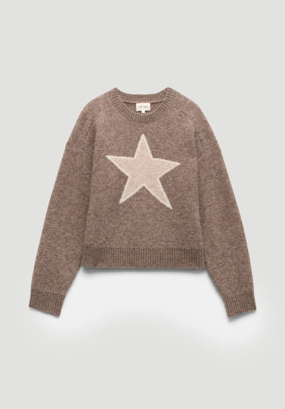 hush Jumpers & Cardigans|Wool Blend Star Jacquard Jumper Antler Brown