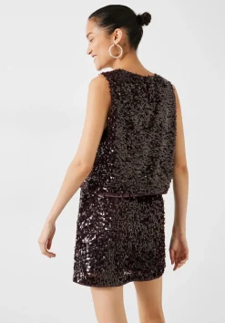 hush Tops & T-Shirts|Zarina Sequin Top Chocolate