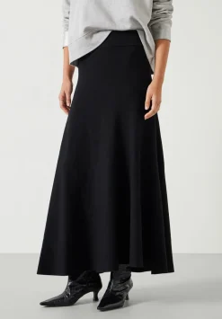 hush Skirts|Zola Volume Knitted Midi Skirt Black