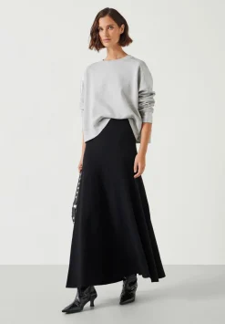 hush Skirts|Zola Volume Knitted Midi Skirt Black
