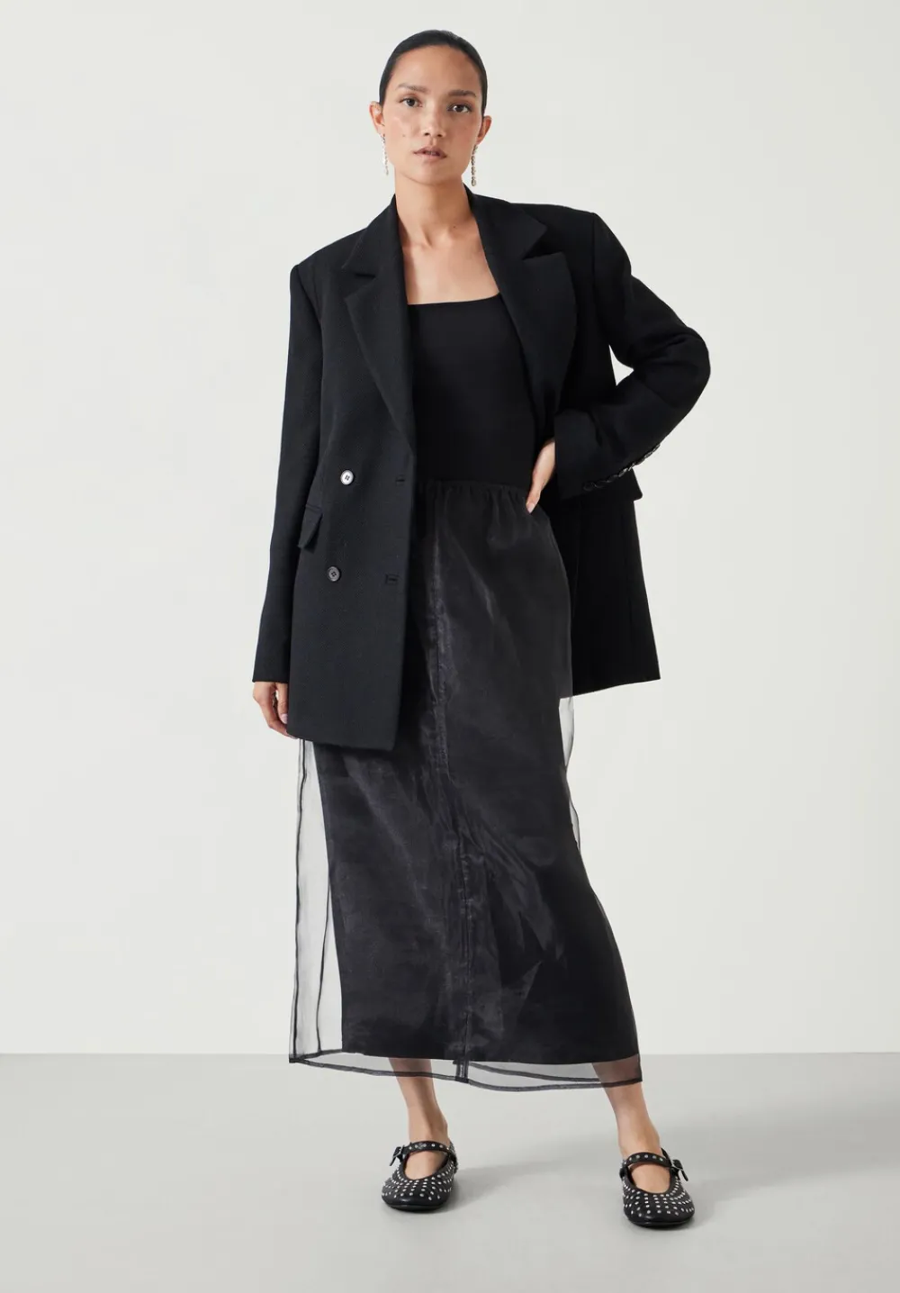 hush Skirts|Zuri Organza Skirt Black