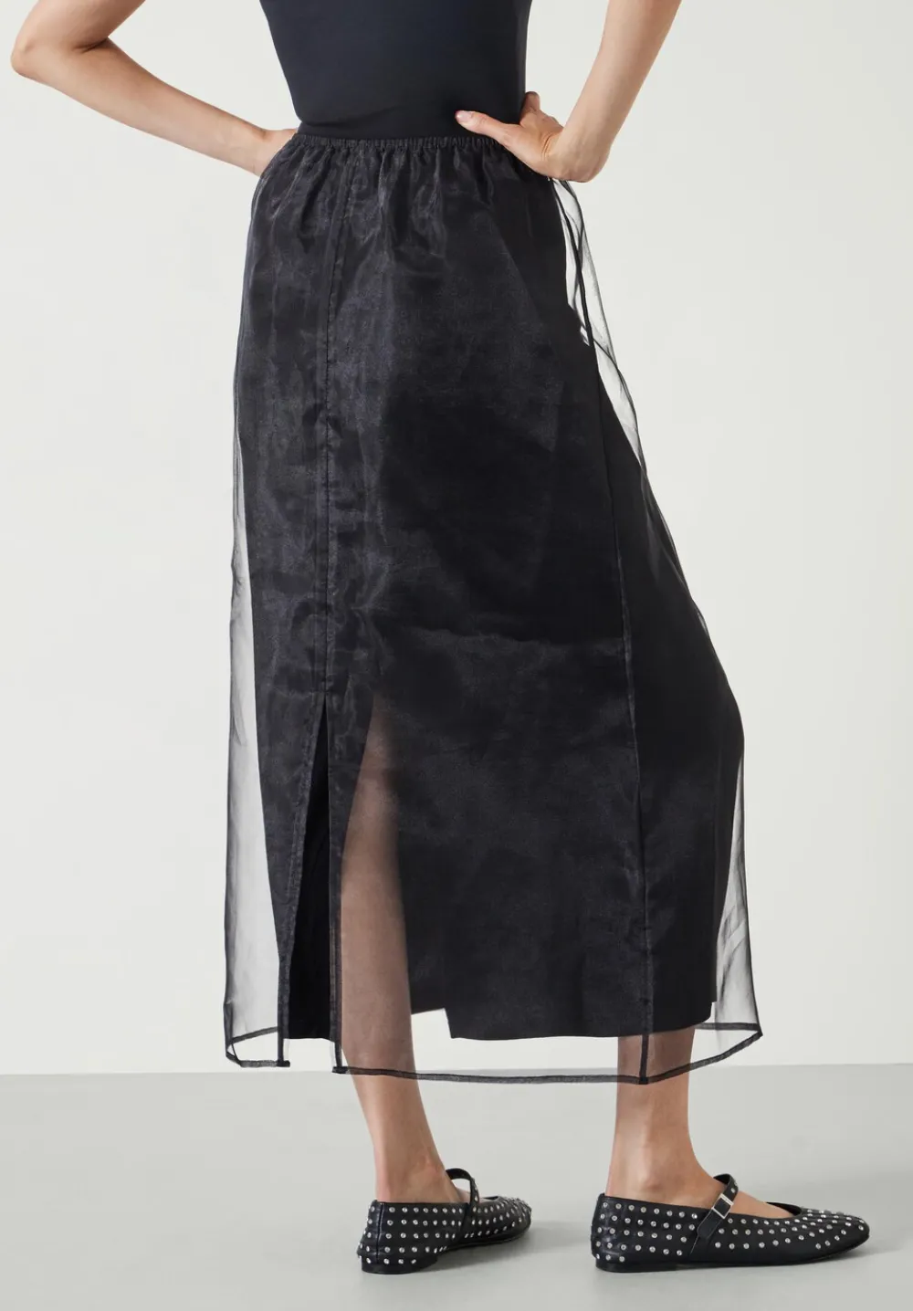 hush Skirts|Zuri Organza Skirt Black